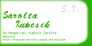 sarolta kupcsik business card